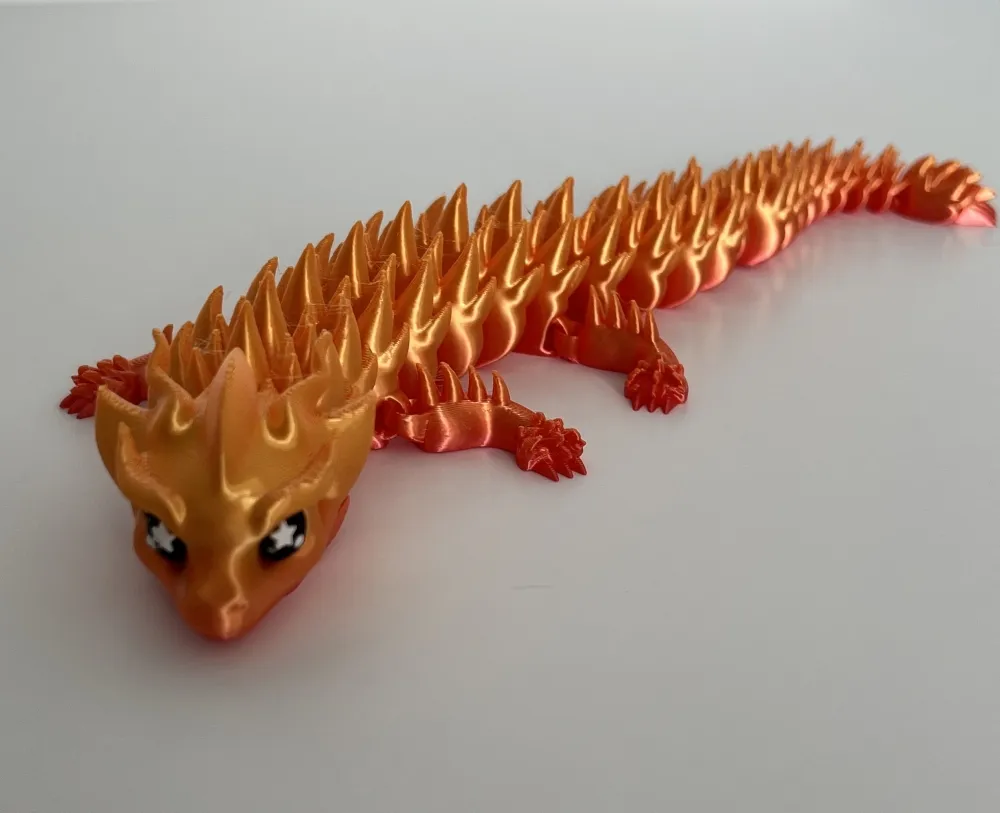 Longtail-ember-dragon-3d-printet-drage